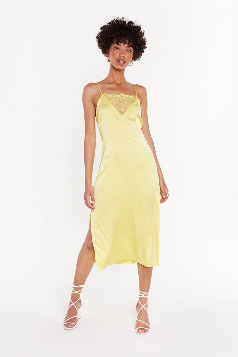 yellow slip dress