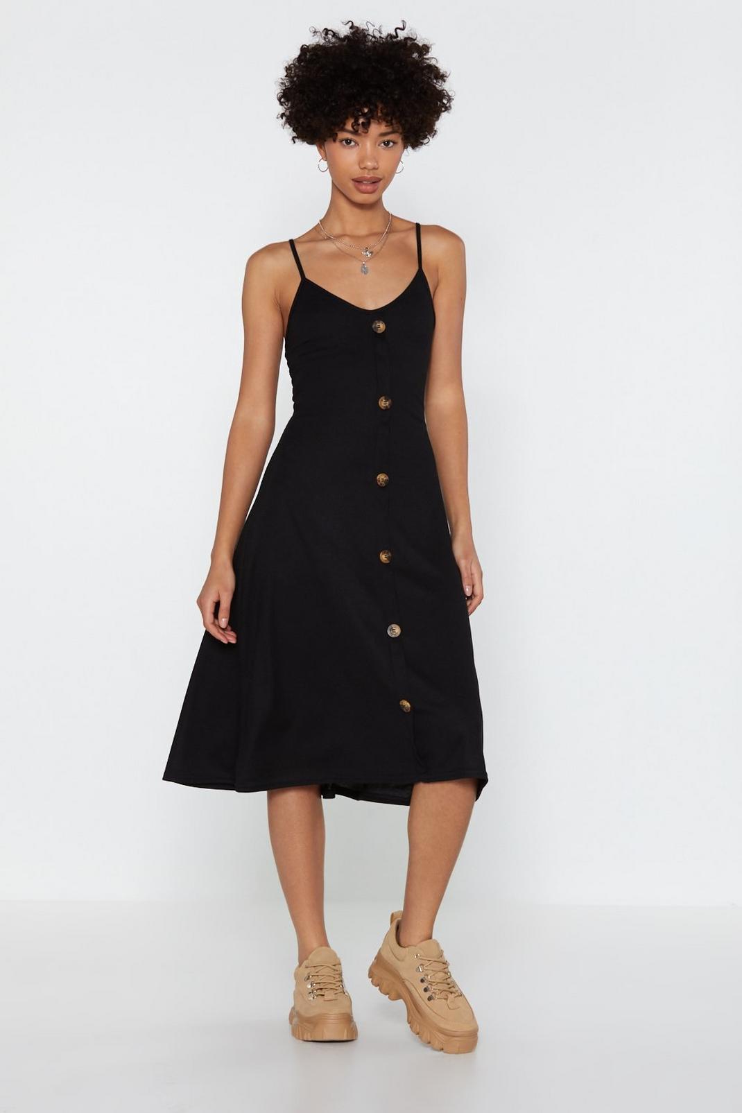 Hold Button-Down the Fort Ribbed Midi Dress image number 1