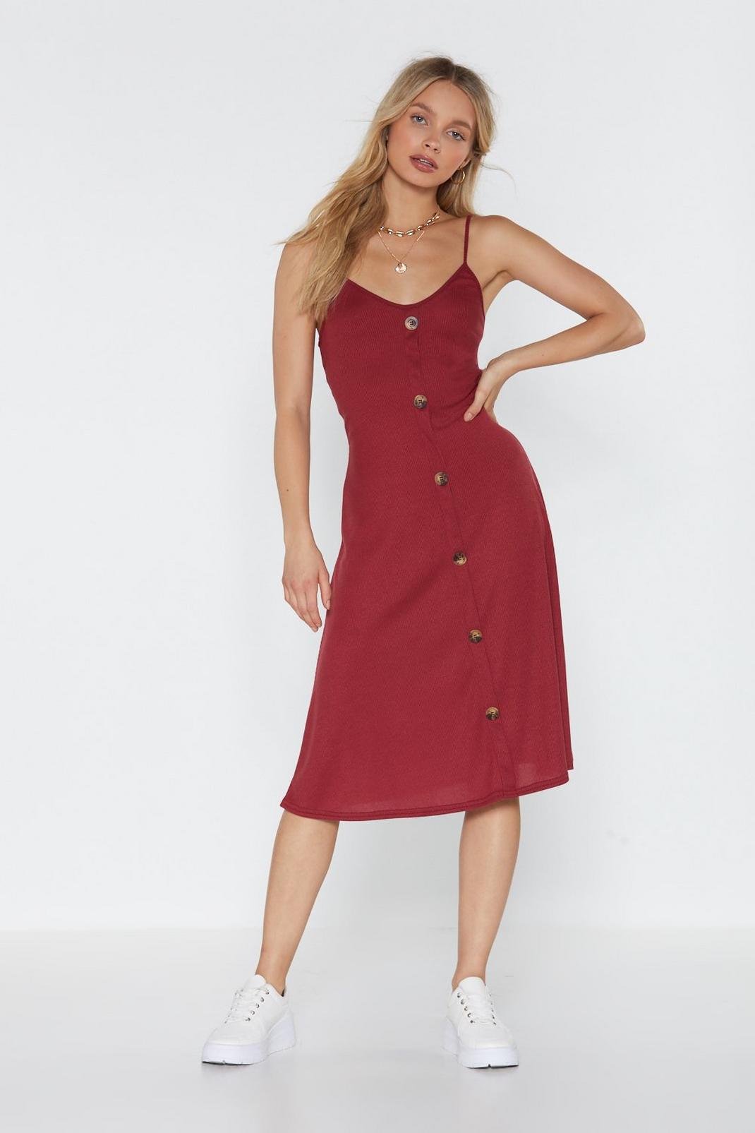 Take 'Em Button-Down Midi Dress image number 1