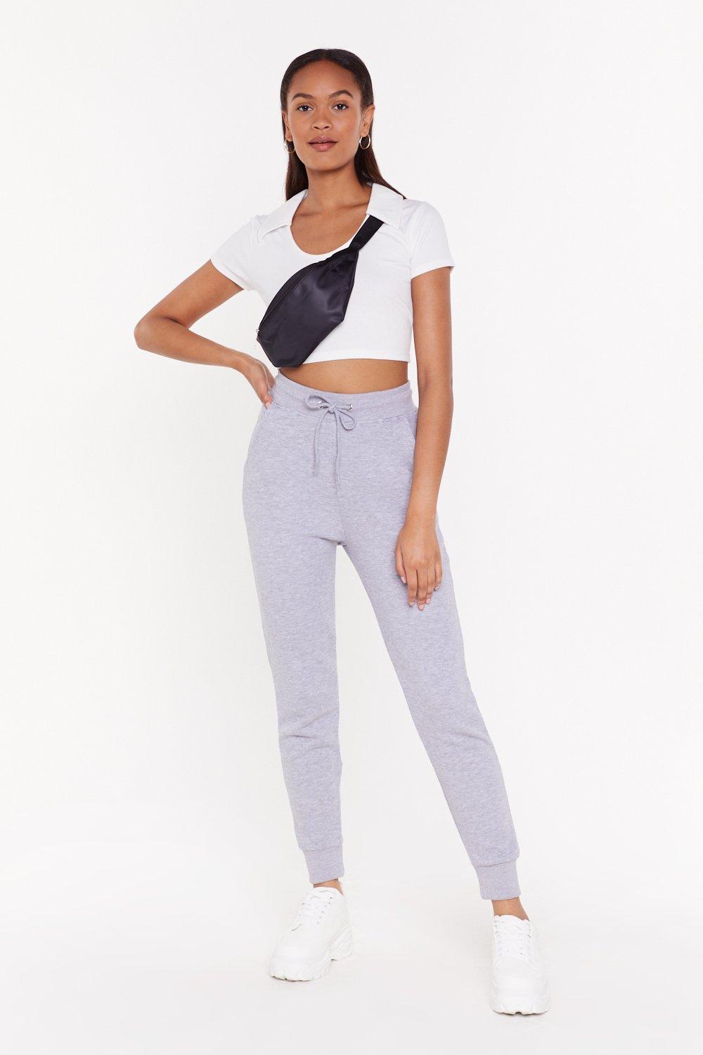 high waisted fitted joggers