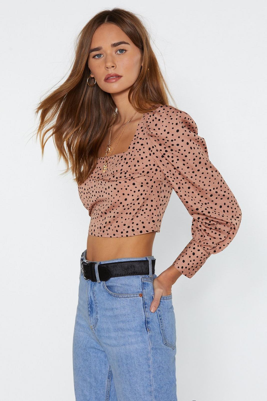 Go in Spot Cropped Square Neck Blouse | Nasty Gal
