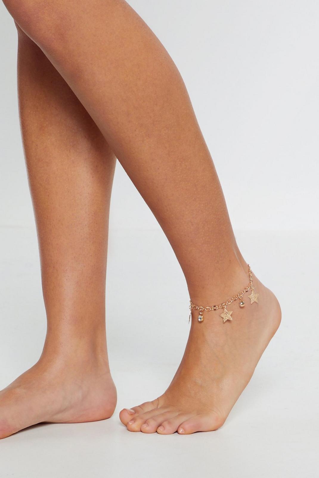 Gold Star Chain Anklet image number 1