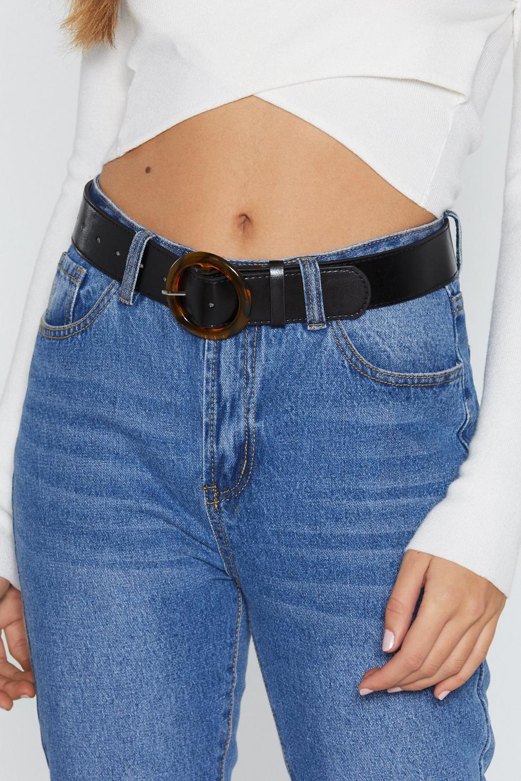 Tortoiseshell Out Patent Faux Leather Belt image number 1
