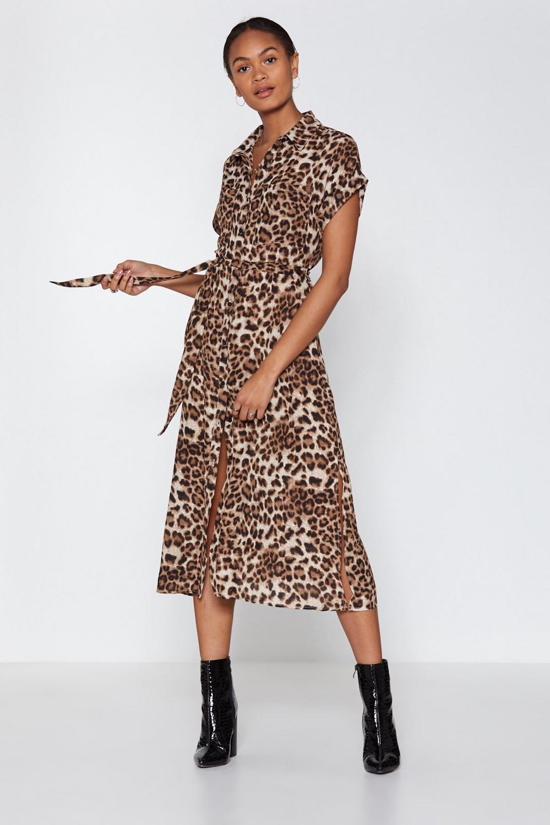Robe mi-longue à imprimé léopard Patte Blanche image number 1