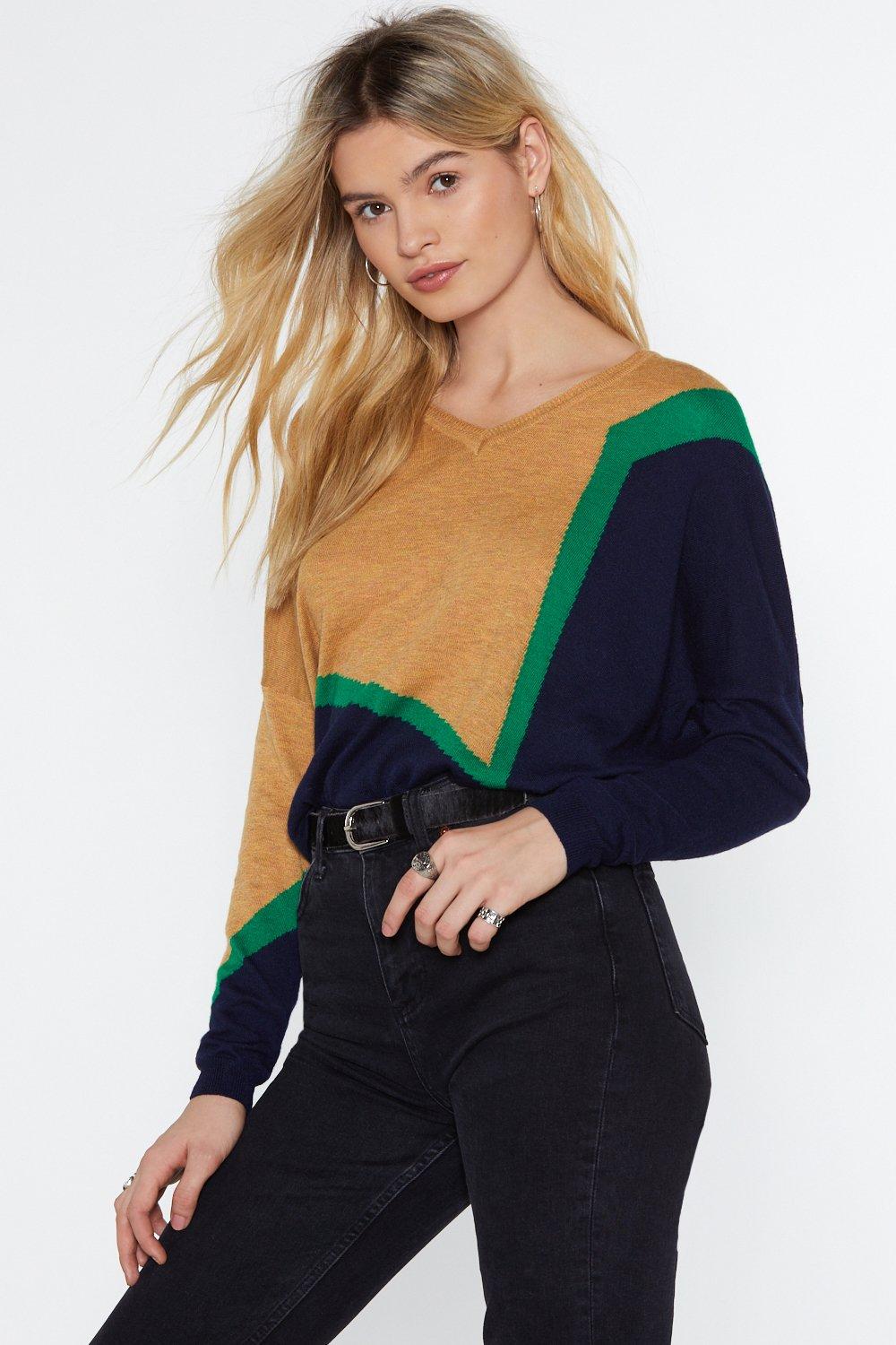 Round the Colorblock Sweater Nasty Gal