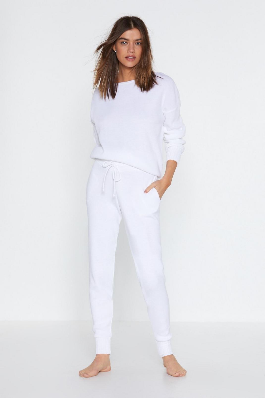 Cream Sweater And Matching Joggers Lounge Set image number 1