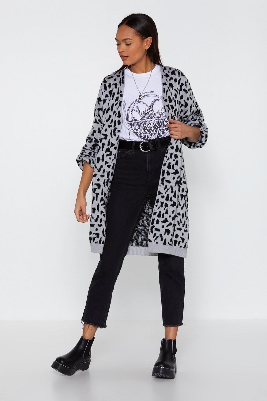 Knit's Leopard Letting You Go Oversized Cardigan image number 1