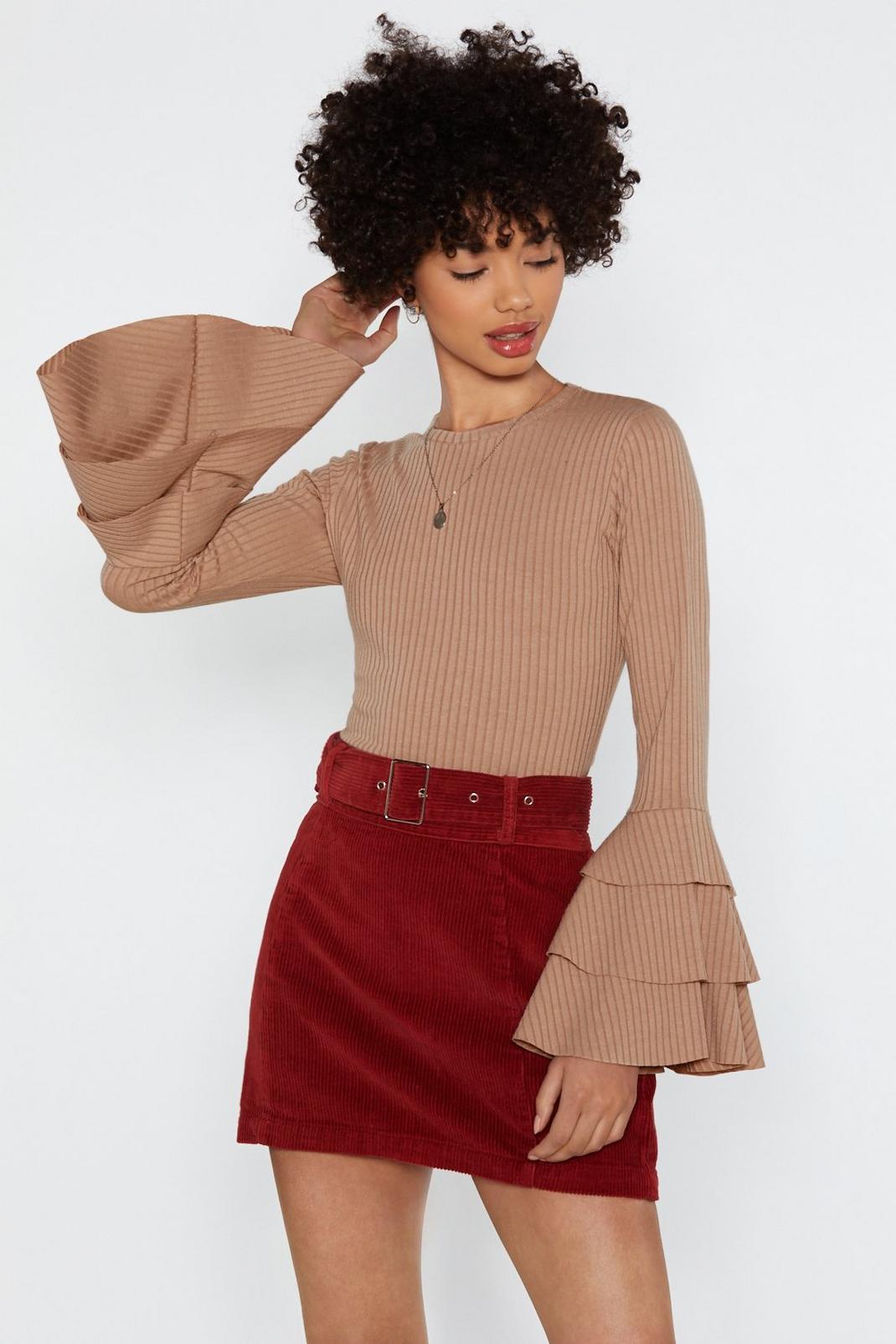 Triple Frill Sleeve Crop Top image number 1