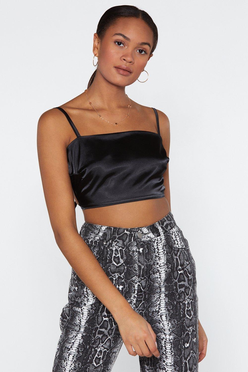 Large Disc Sequin Fringe Detail Crop Top