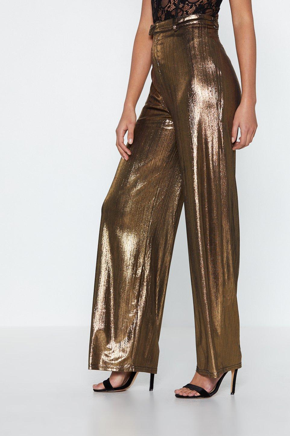 Gold lame hot sale pants mens