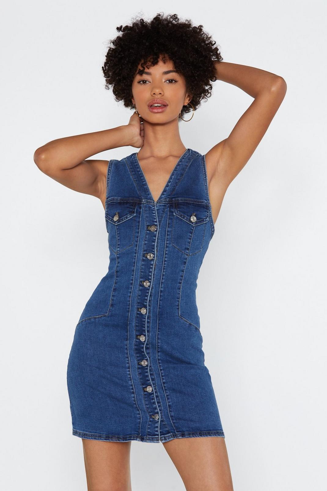 Come on Button-Down Denim Dress image number 1