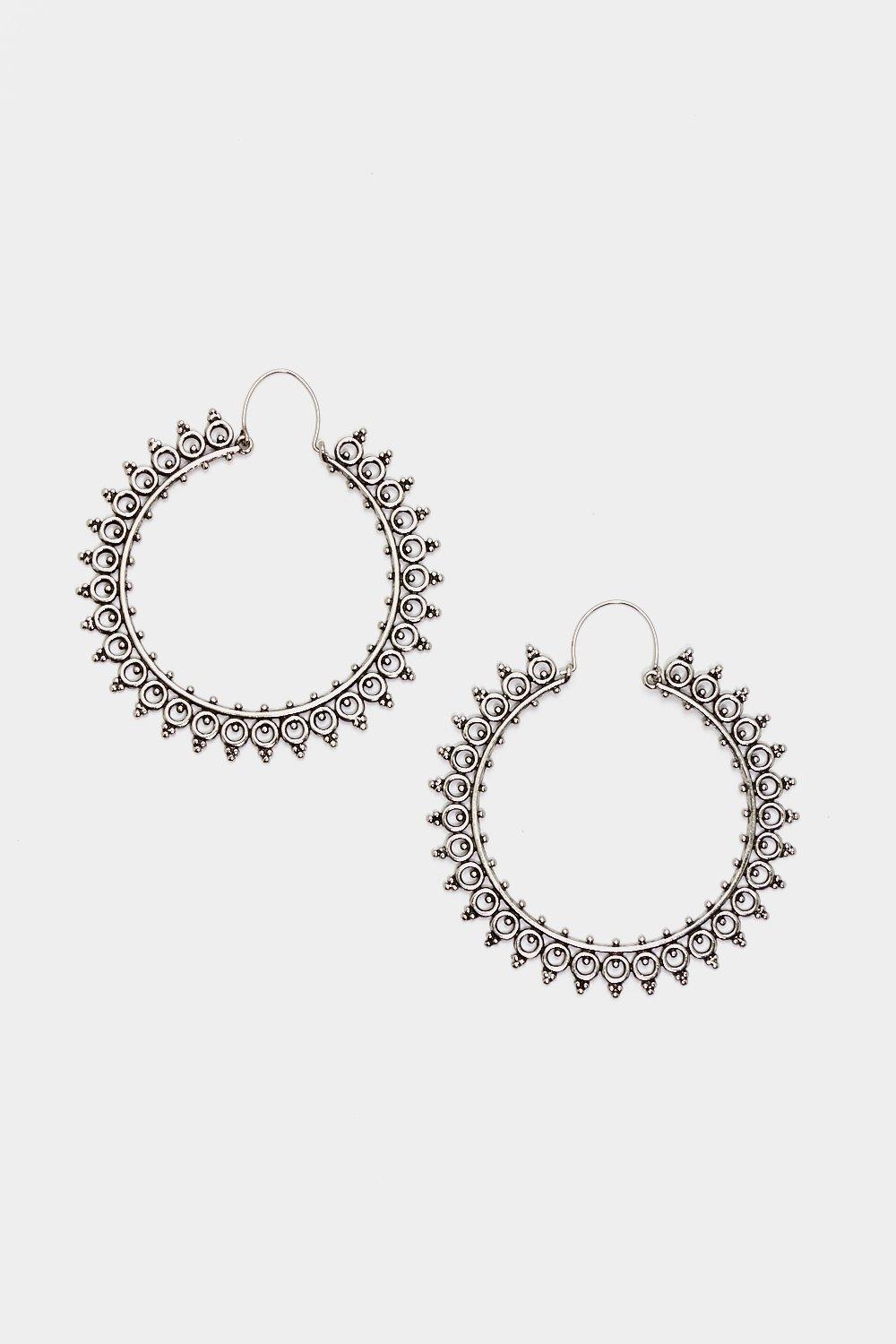 Here Comes the Sun Ornate Hoop Earrings