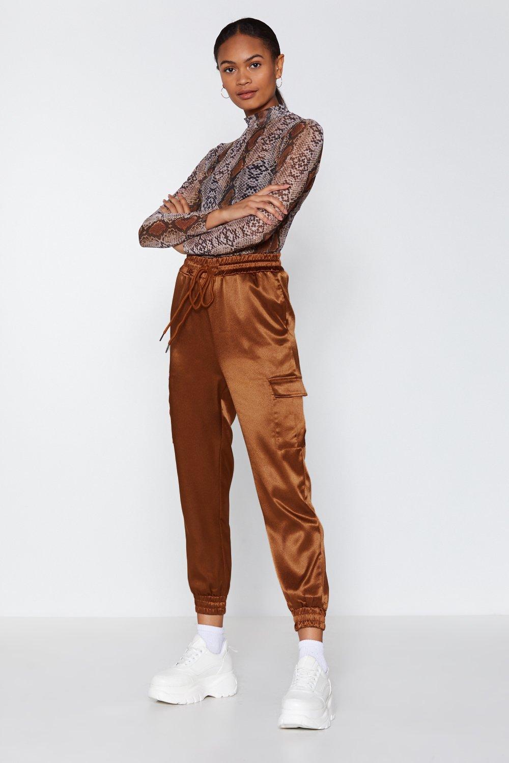 satin utility pants