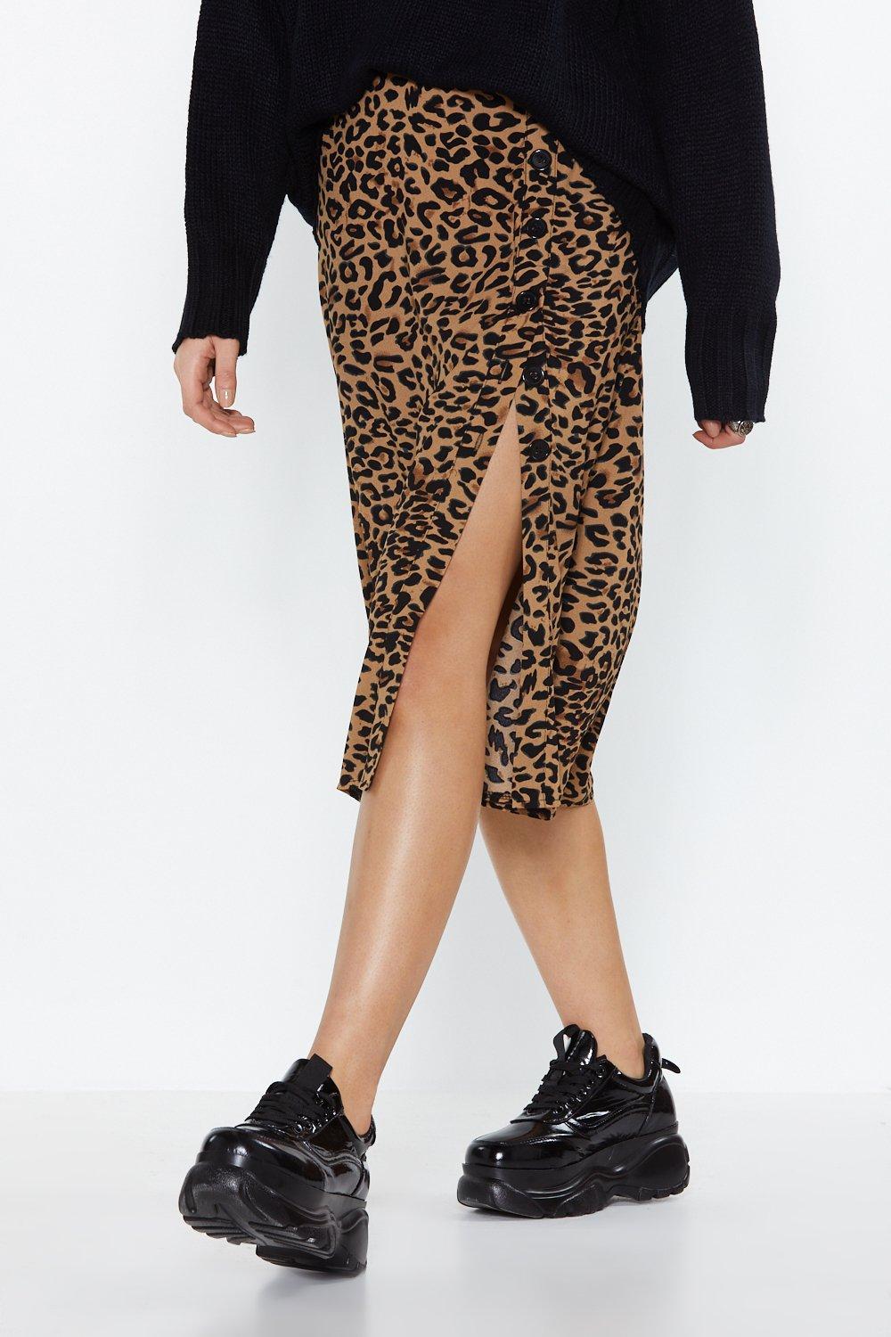 Nasty gal leopard midi skirt best sale