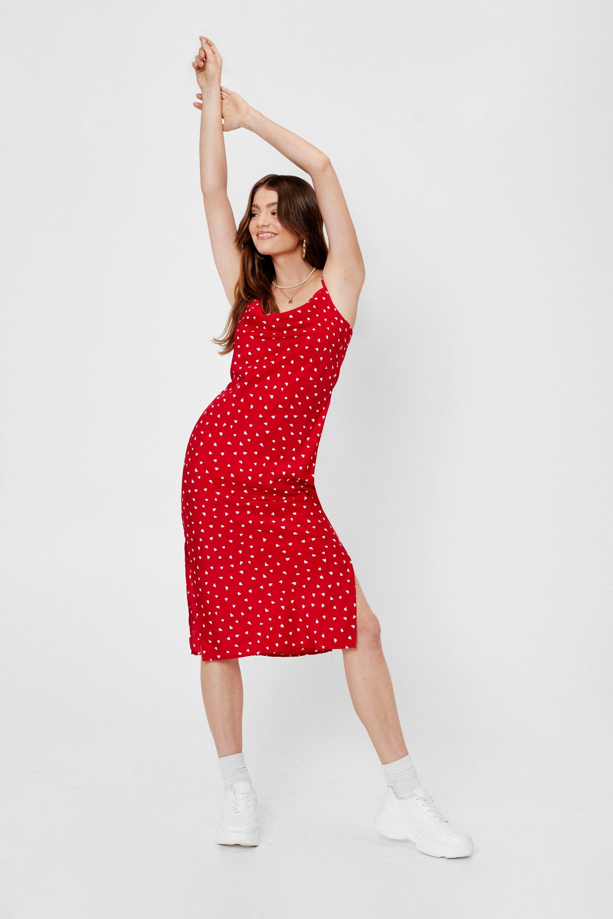 polka midi dress