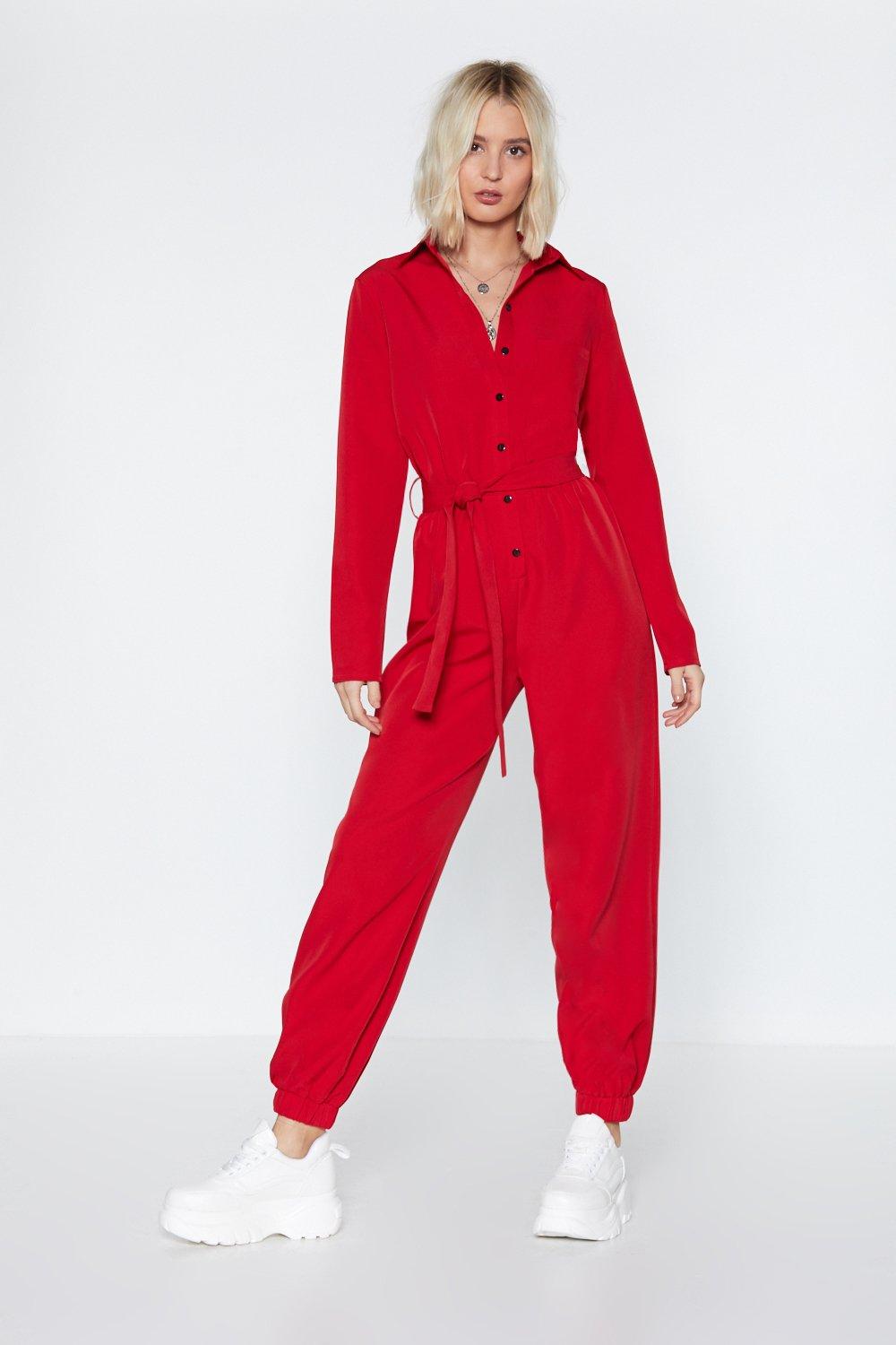 red boiler suit womens