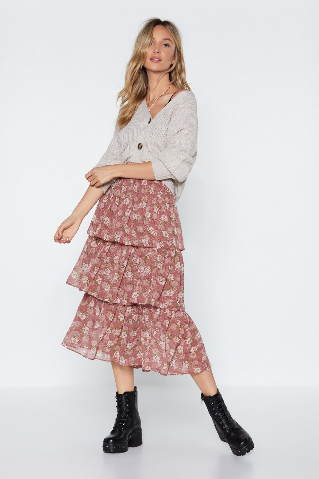 Tier Up Floral Ruffle Skirt image number 1