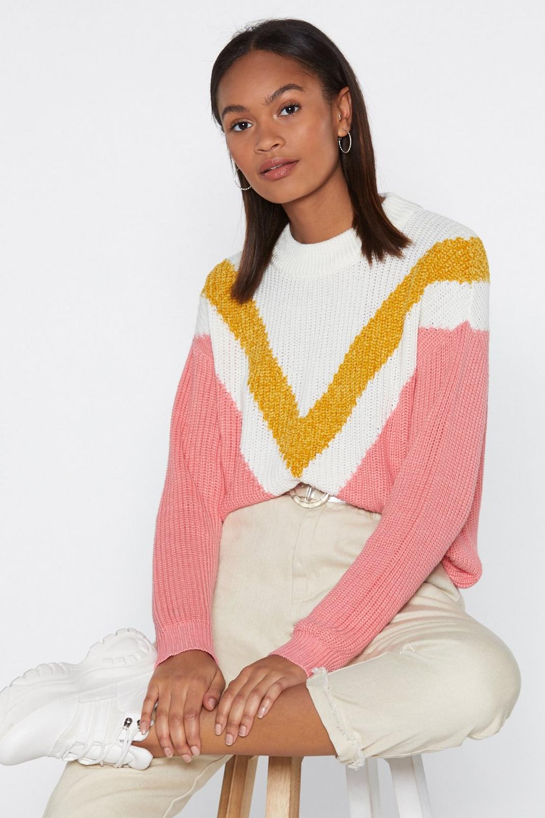 Takes Chevron to Know Chevron Knit Jumper image number 1