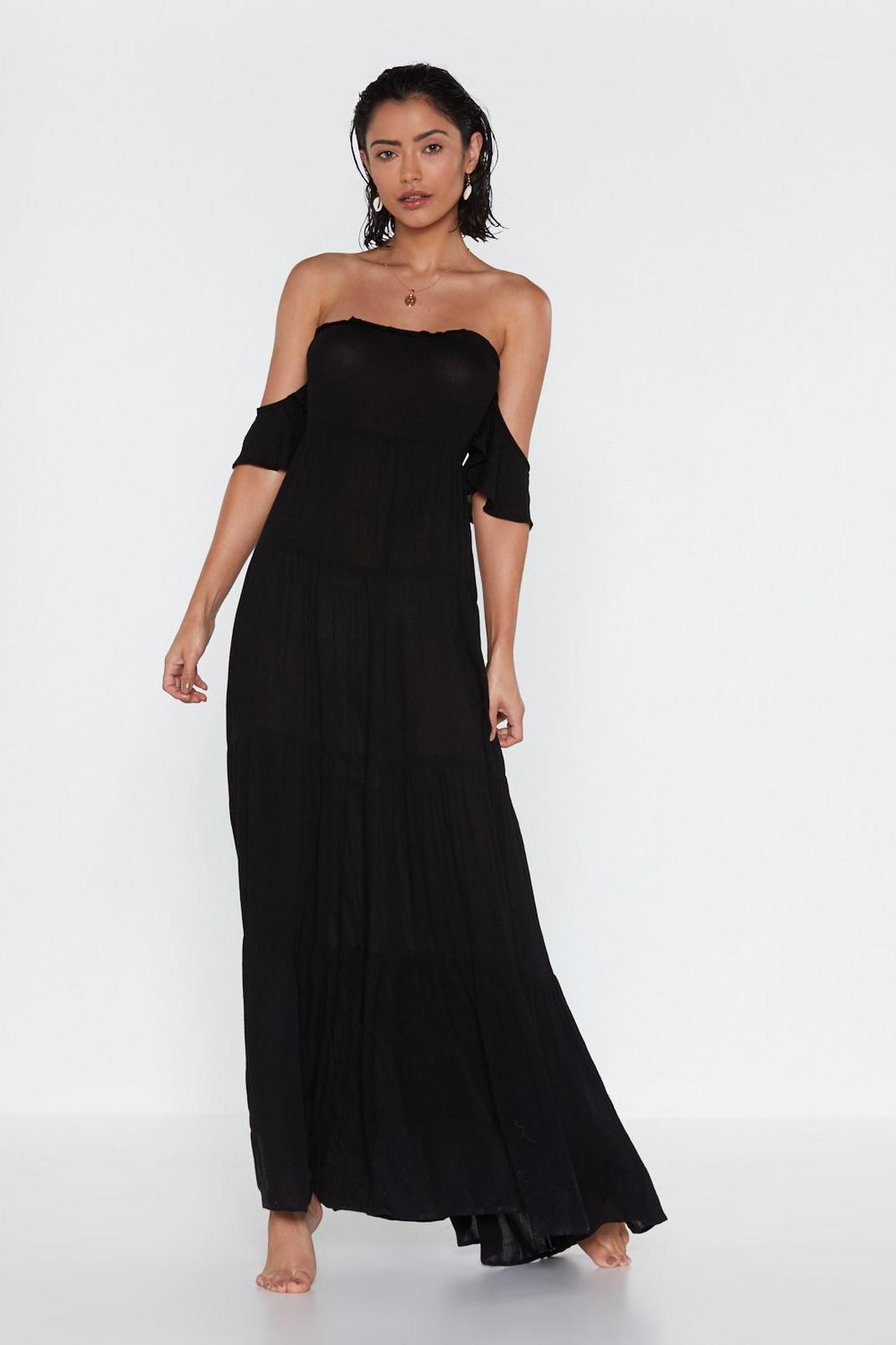 Sleeve Early Off-the-Shoulder Maxi Dress image number 1