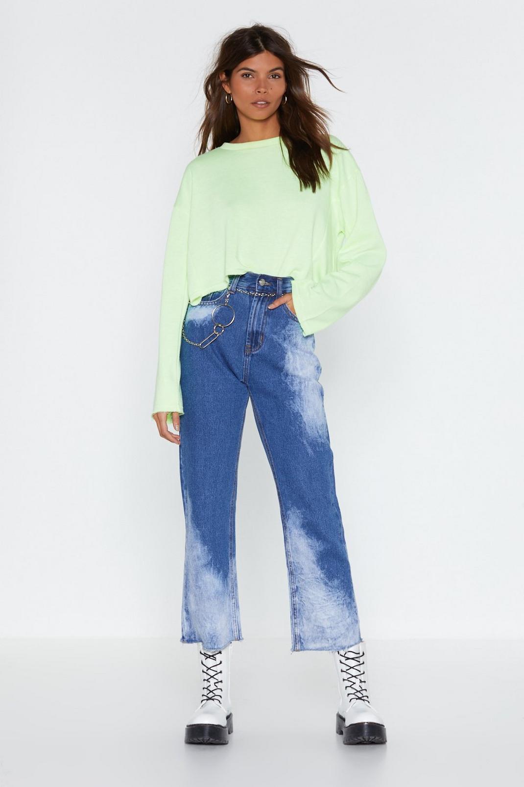 Won't Acid Wash With Me Cropped Jeans image number 1