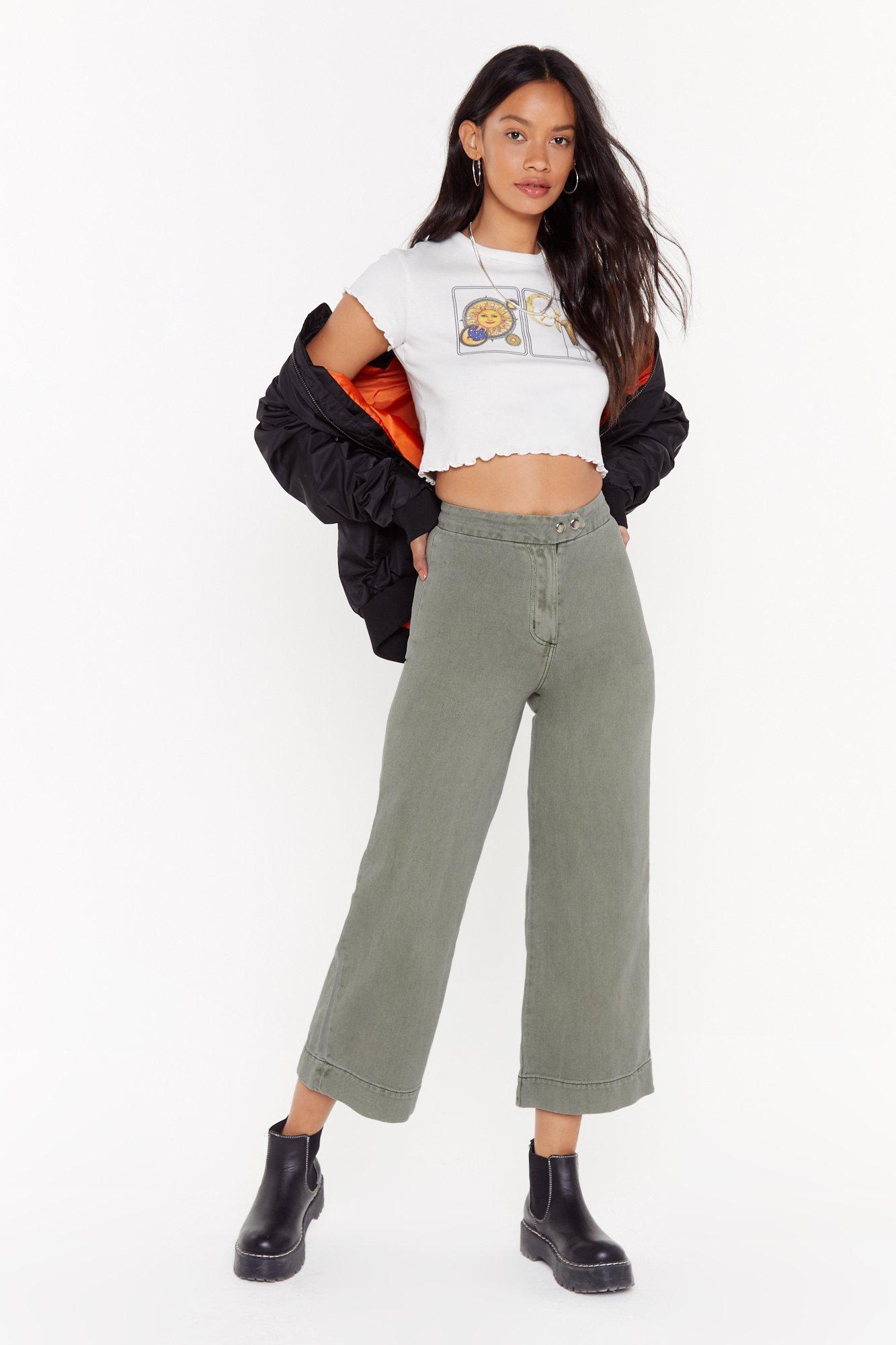 cropped culotte jeans