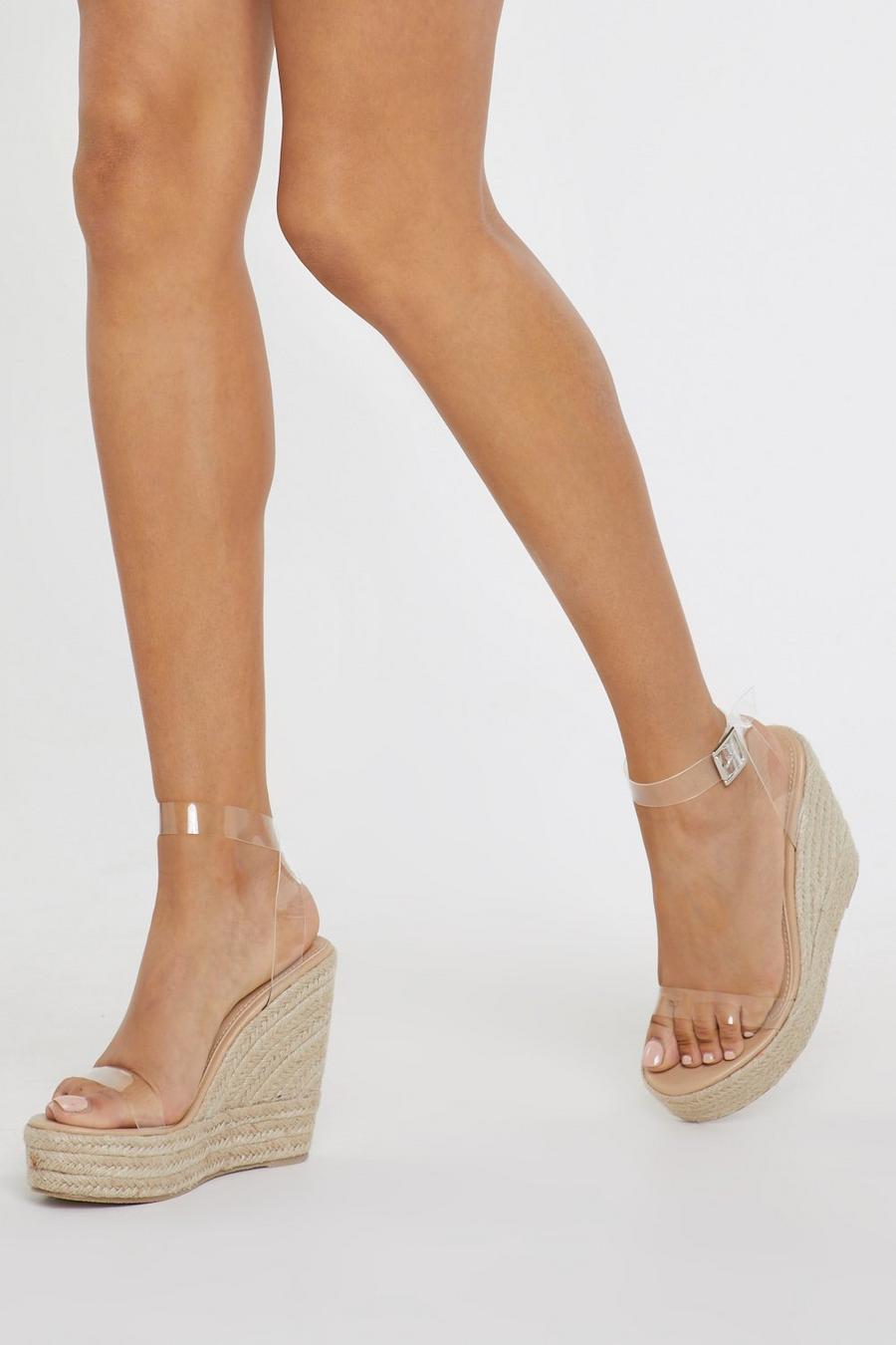 Stand Clear Espadrille Clear Wedges