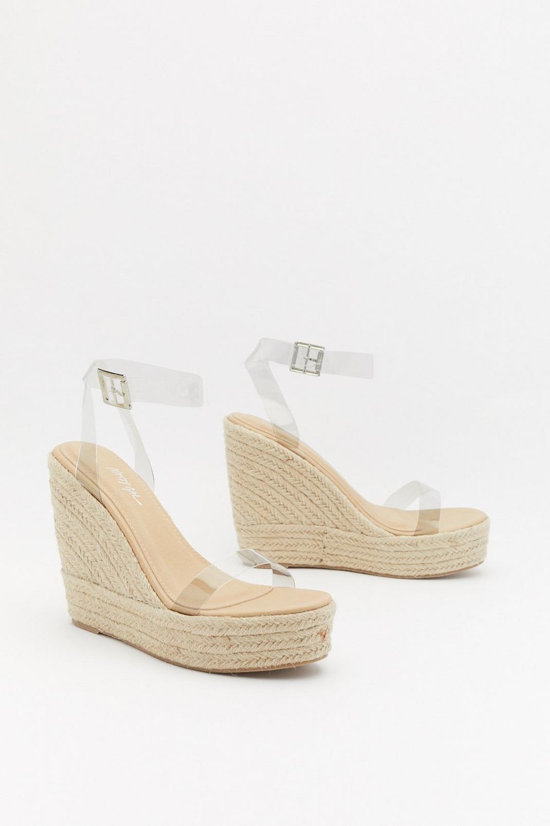 118 Stand Clear Espadrille Clear Wedges image number 2