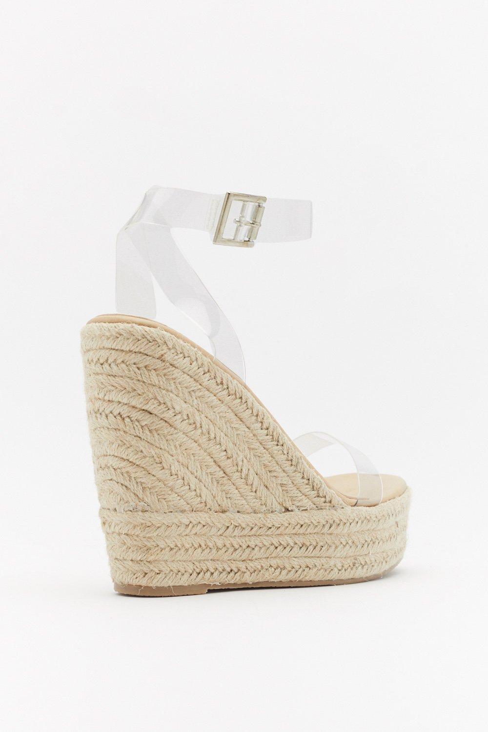 Clear cheap wedges espadrille