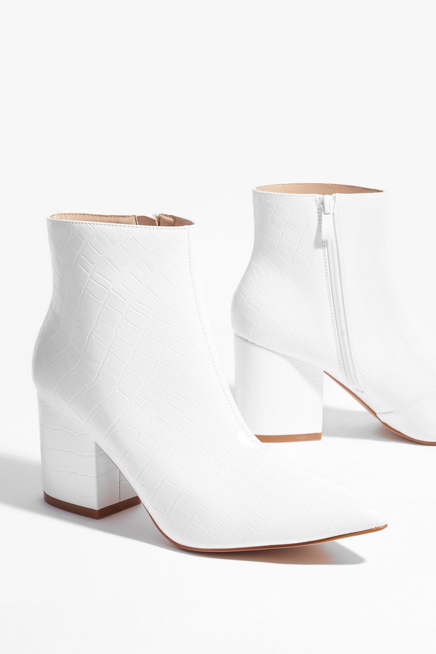 pointed block heel ankle boots