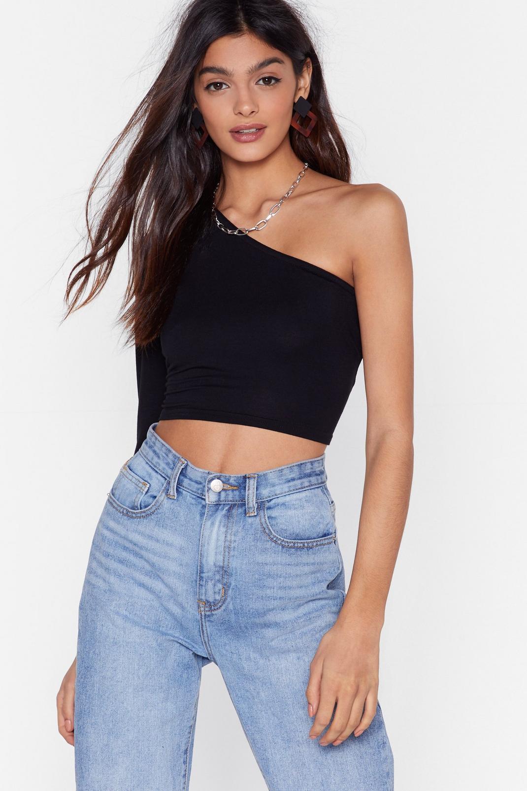 Fitted Knit One Shoulder Top
