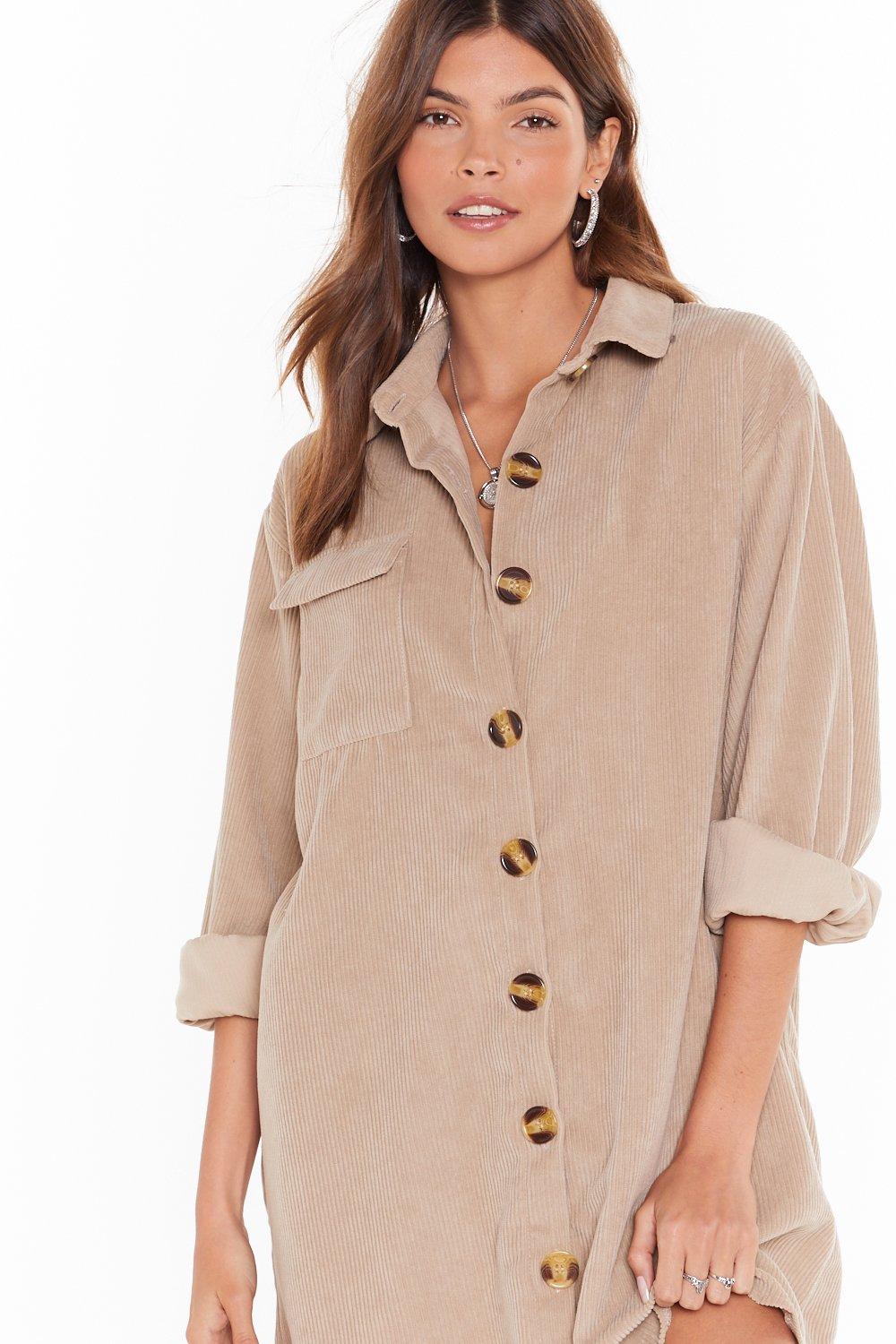 Corduroy dress button clearance down