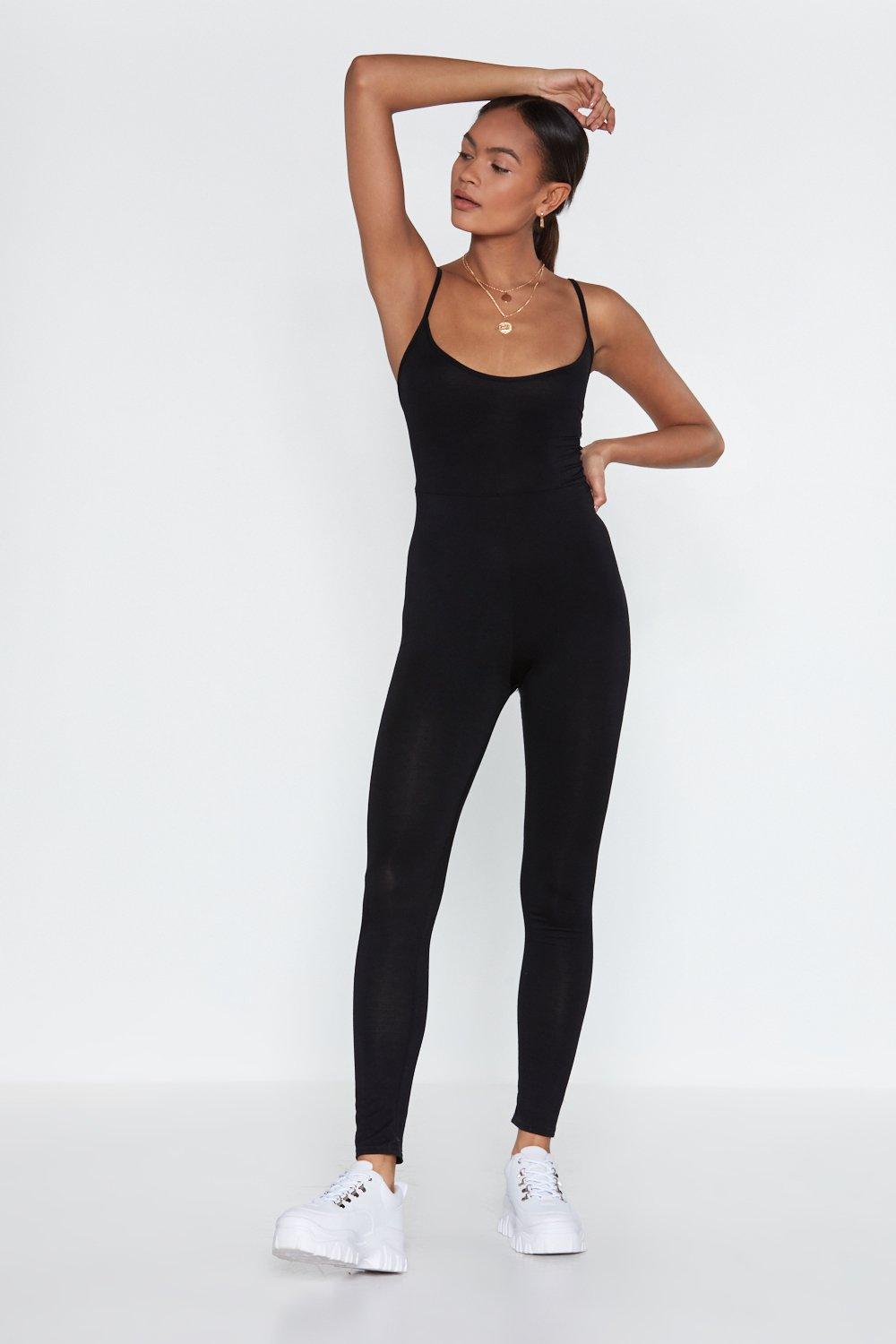 black jersey jumpsuit