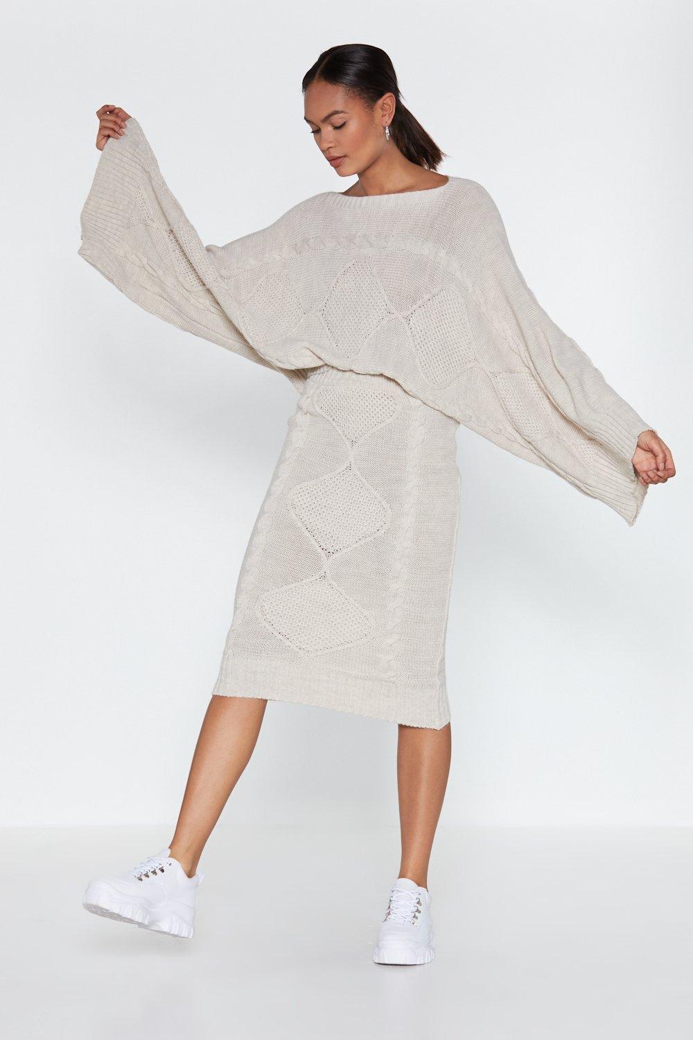 sweater knit skirt set