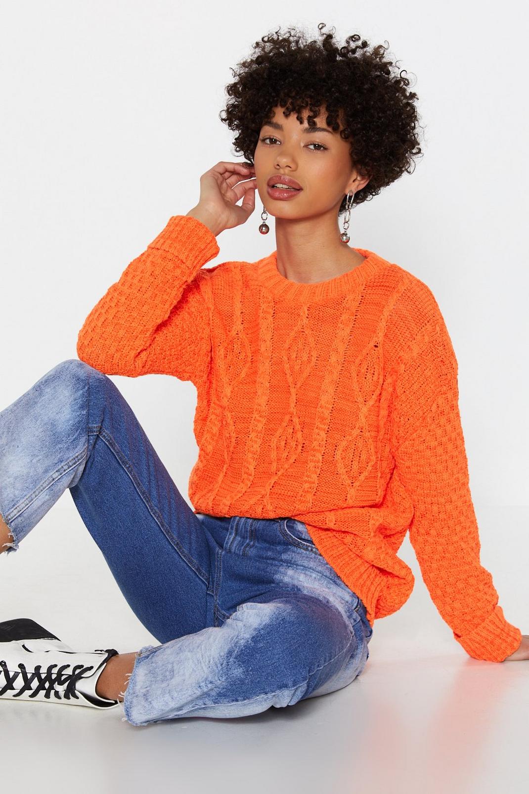 Neon Cable Knit Jumper image number 1