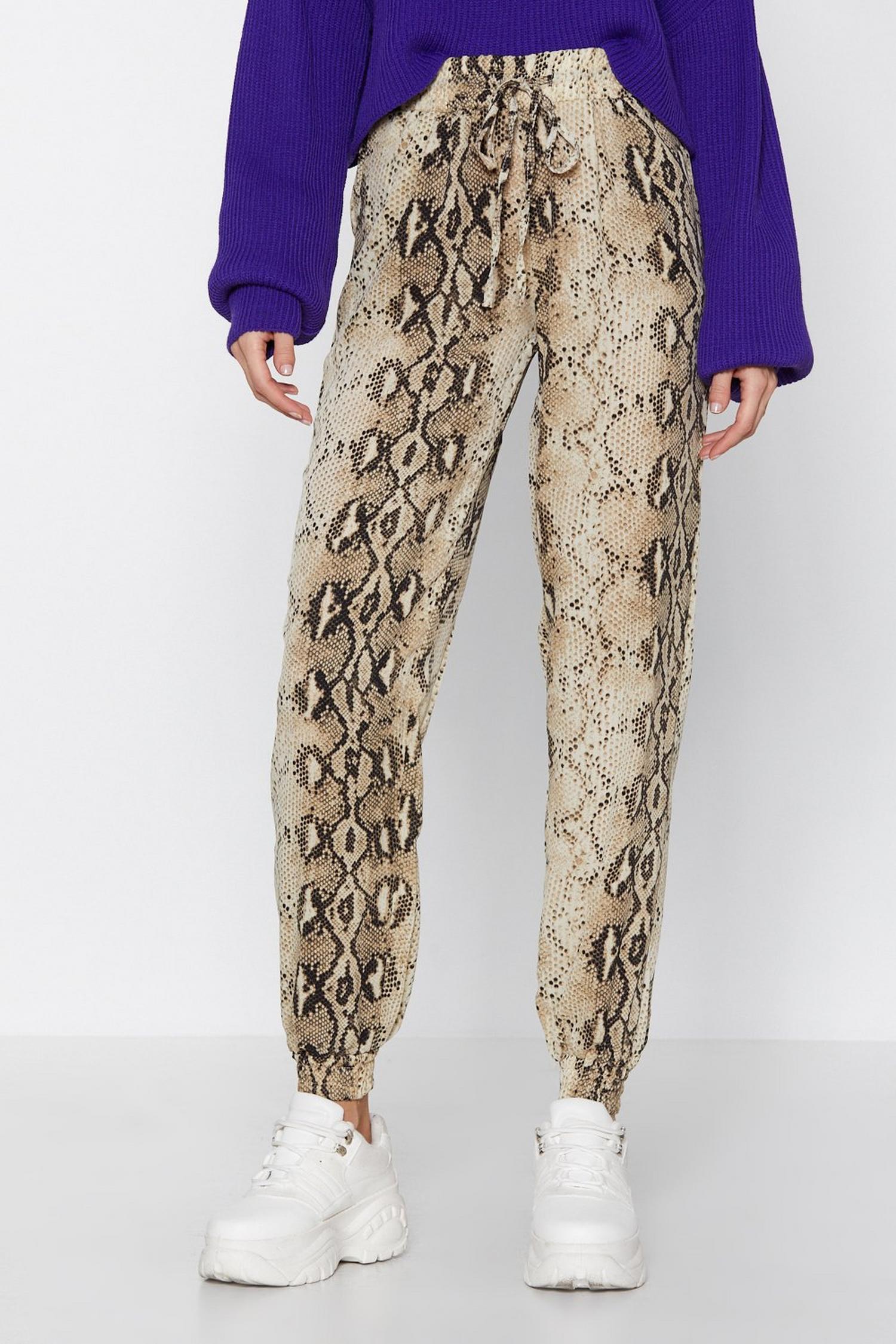 snake print jogger