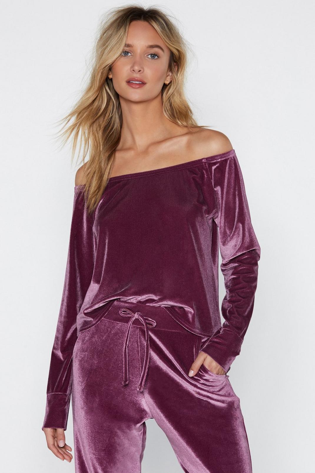 Gimme Gimme Velour Lounge Top image number 1