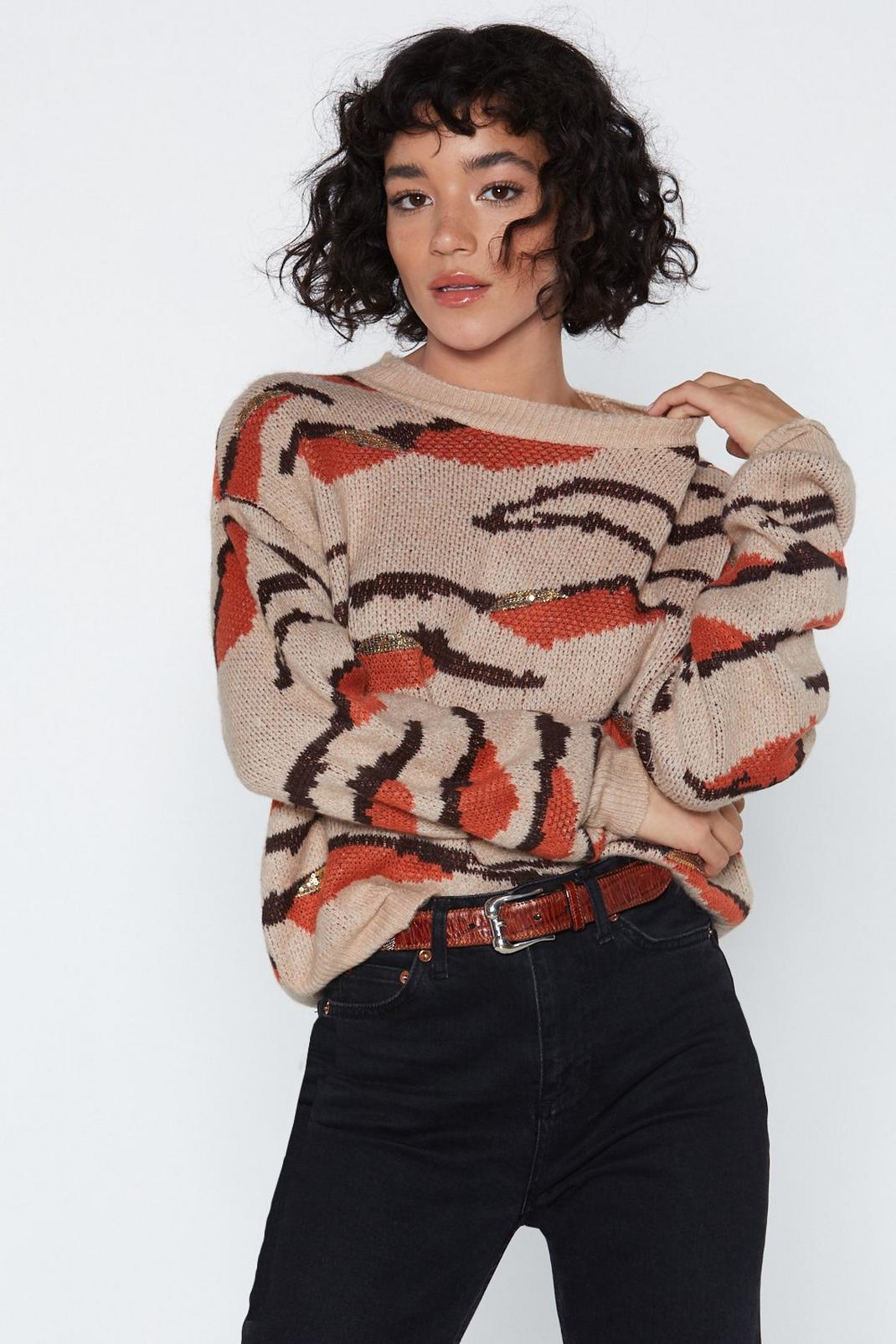 Grr Tiger Sequin Sweater image number 1