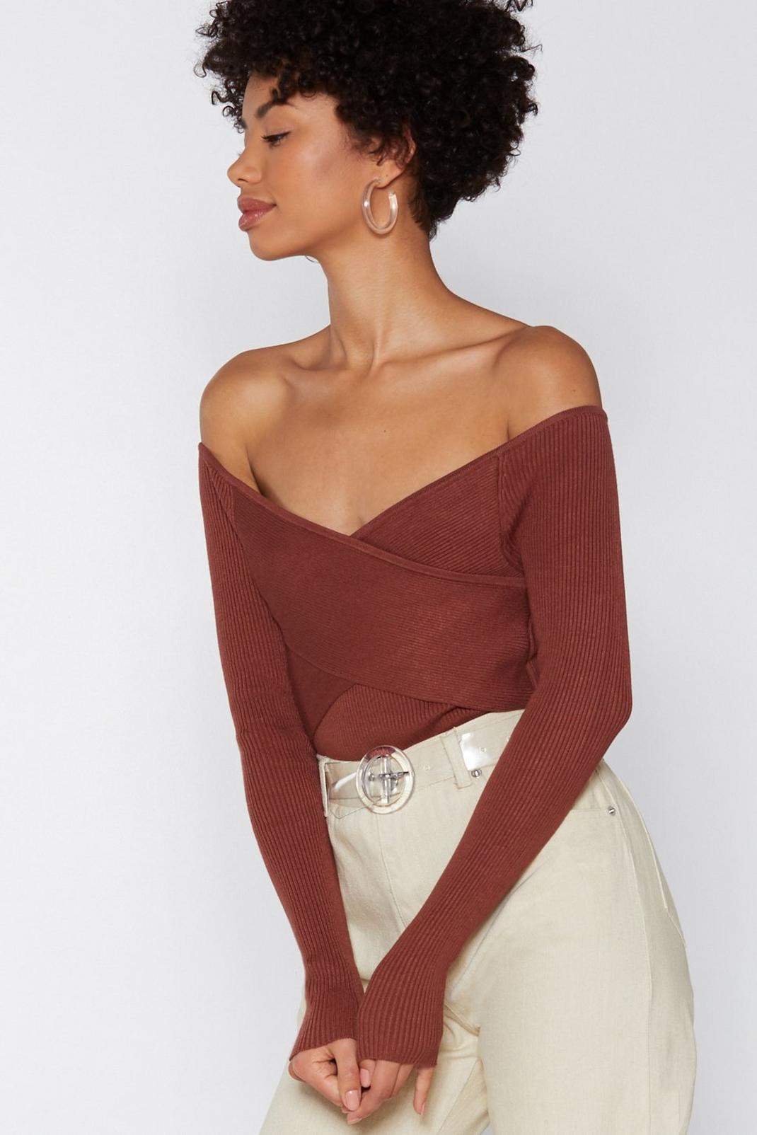 Cross Me Out Off-the-Shoulder Sweater image number 1