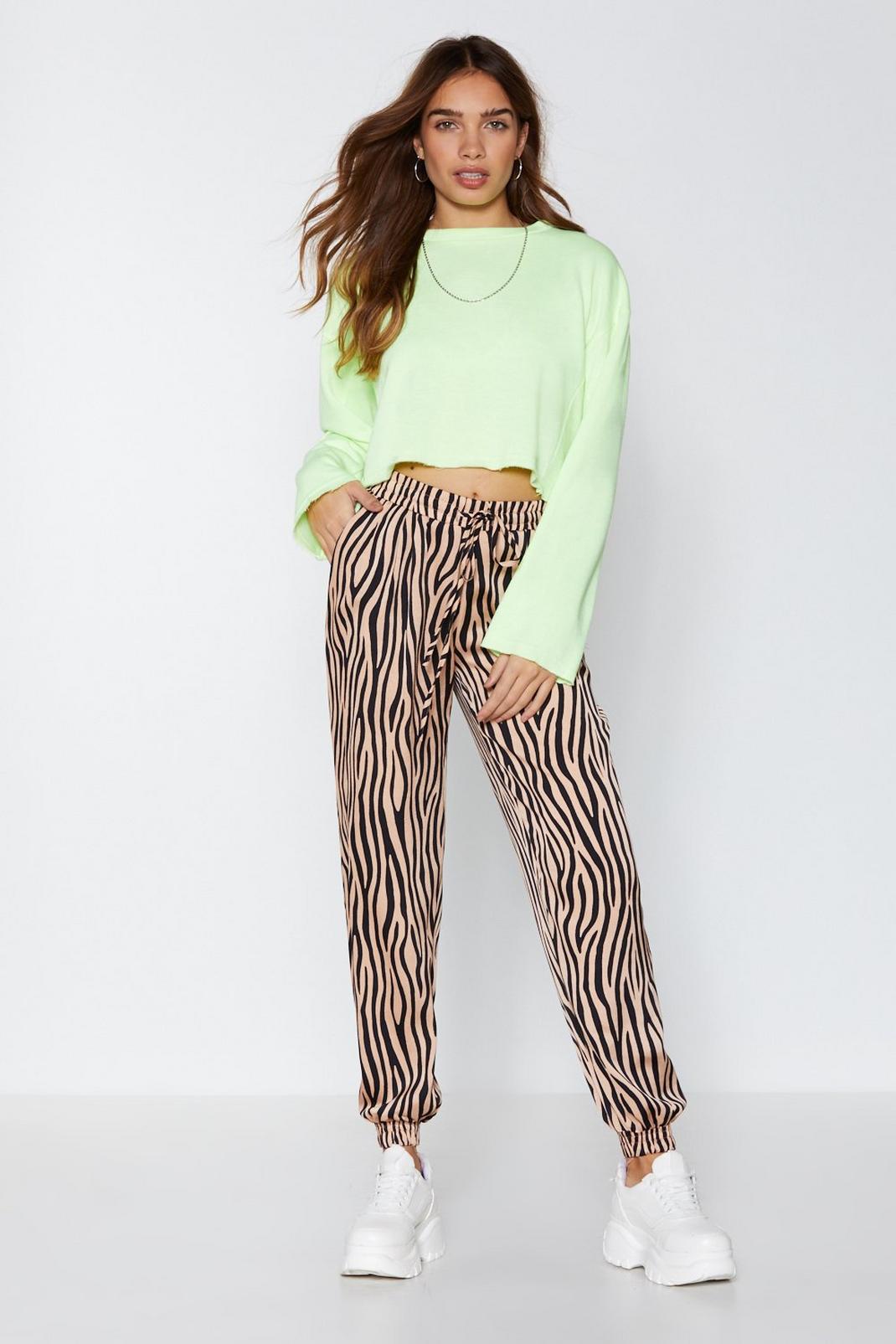 It's Not All Black and White Zebra Joggers image number 1