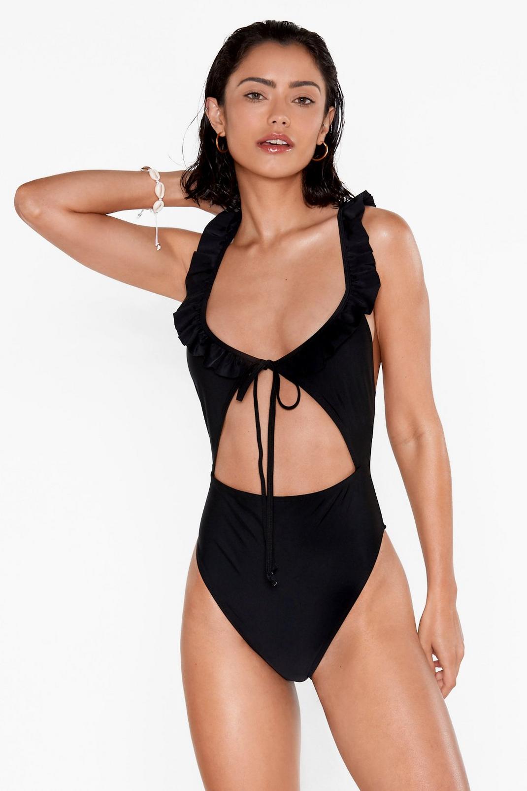 Pool Me Down Ruffle High-Leg Swimsuit image number 1