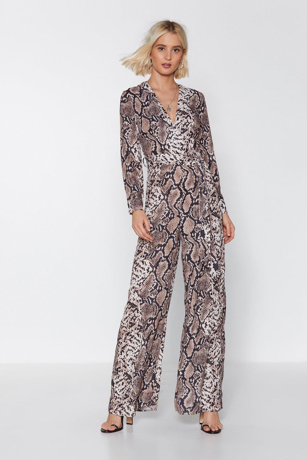 snake pattern jumpsuit