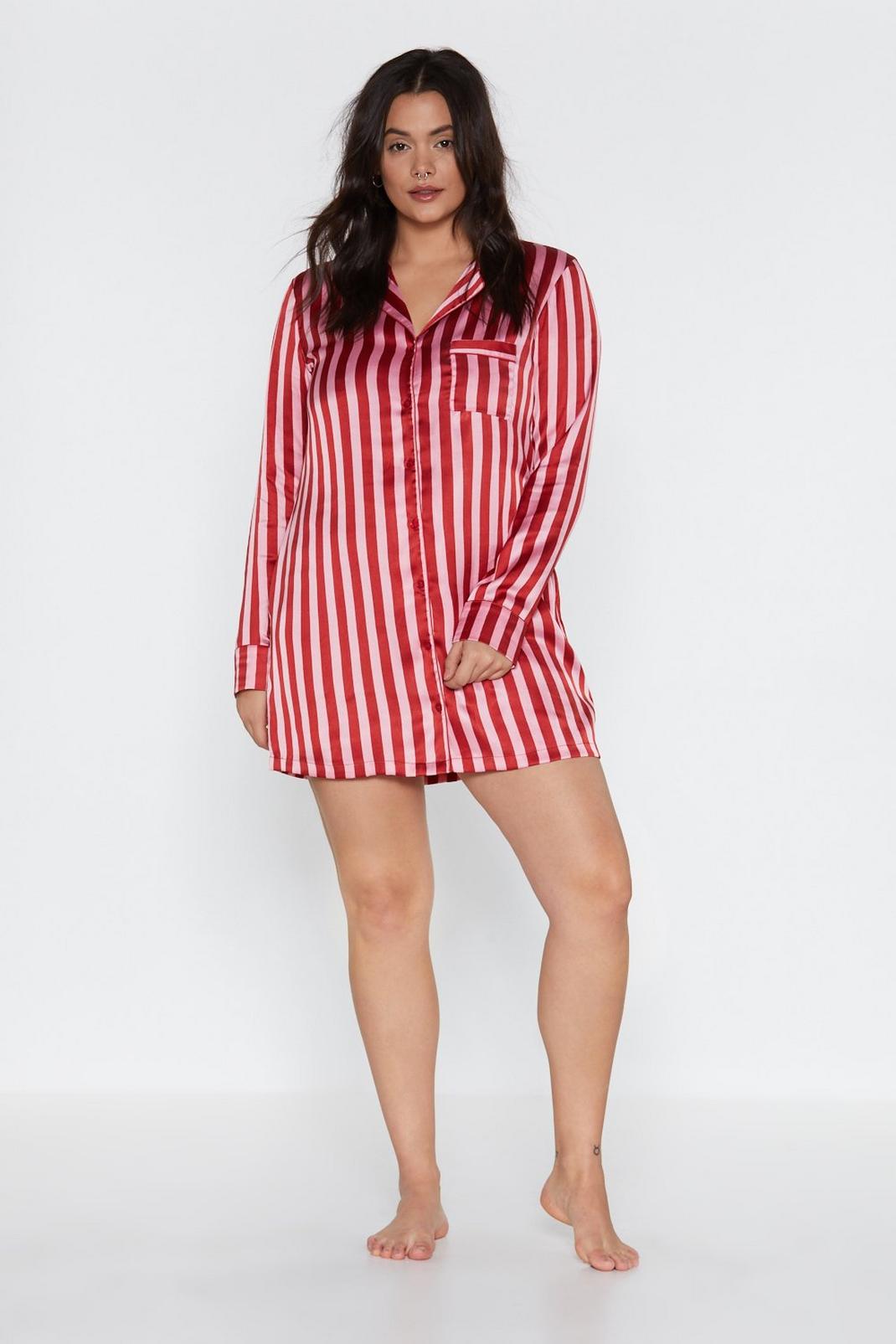 Just Like Candy Striped Satin Nightie image number 1