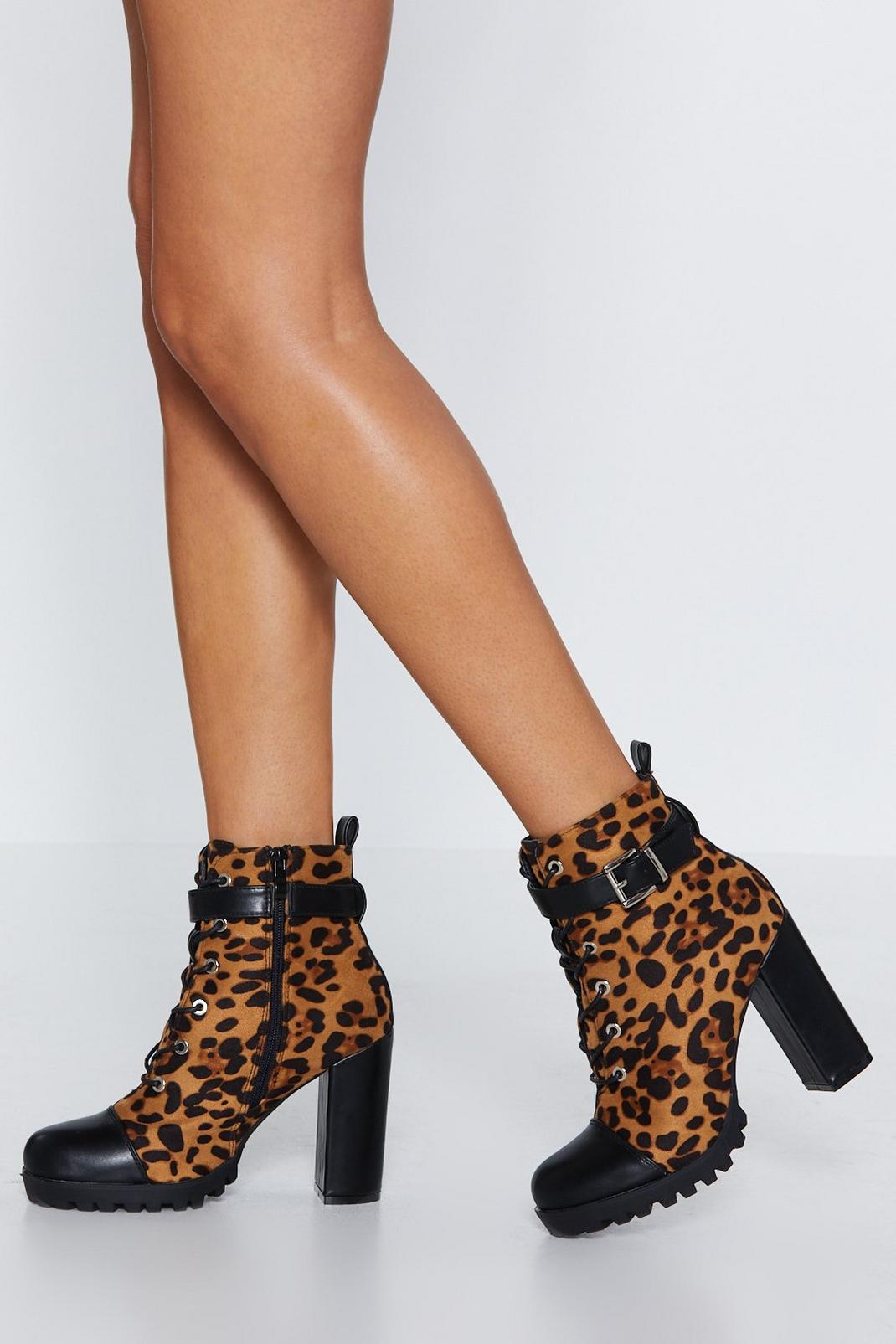 Show and Tail Leopard Biker Boot image number 1