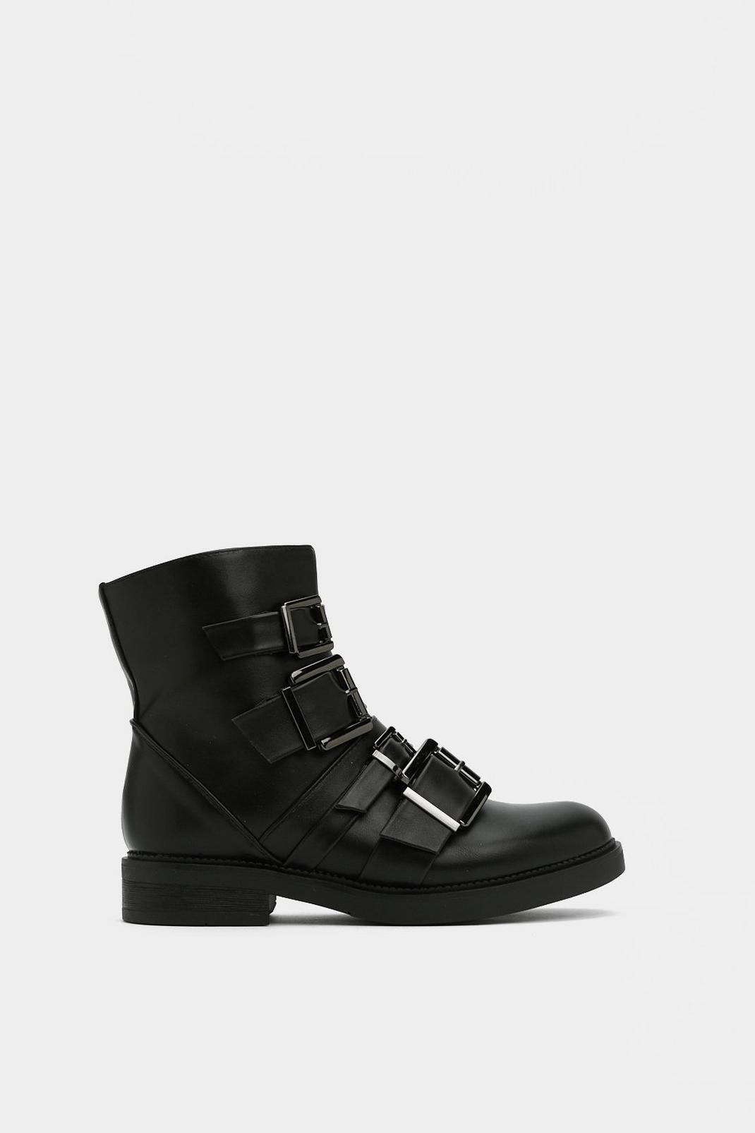 Buckle In Faux Leather Ankle Boot image number 1
