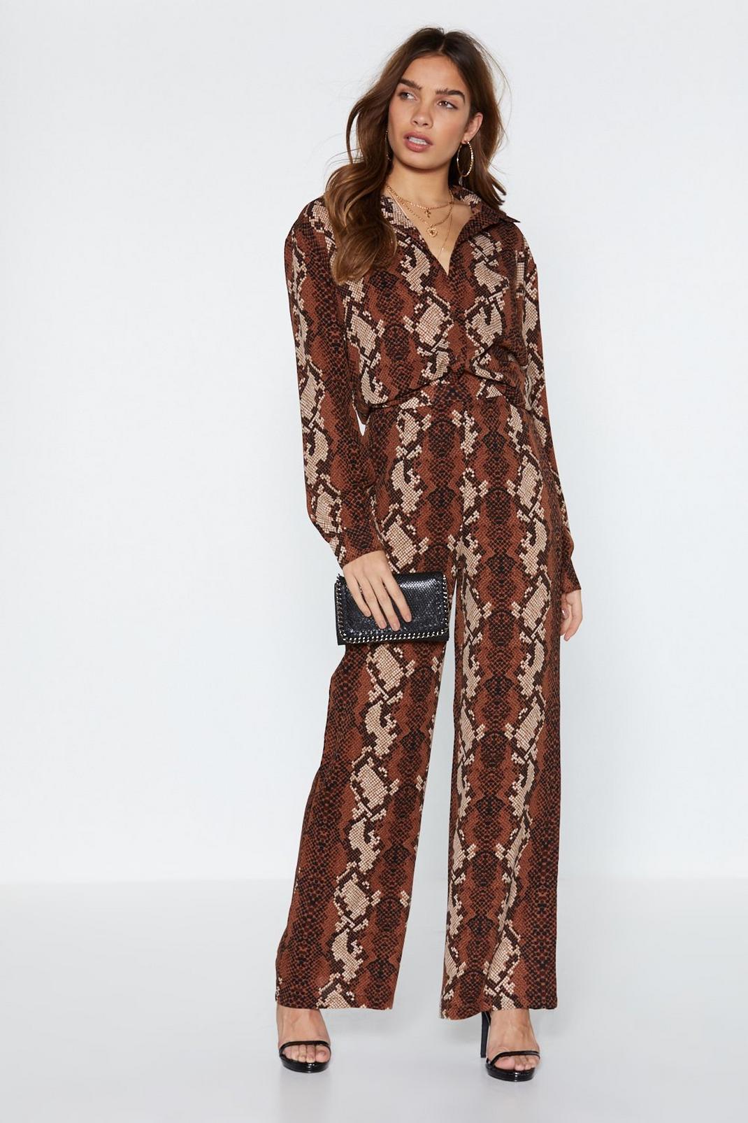 Snake Your Chances Wide-Leg Pants | Nasty Gal