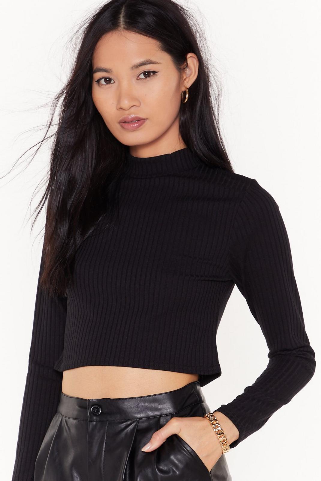 Crop It Low High Neck Sweater image number 1