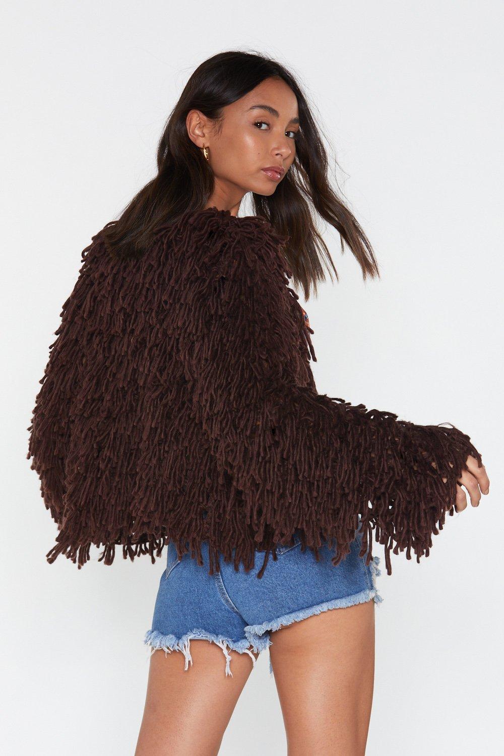 Nasty gal shaggy discount cardigan