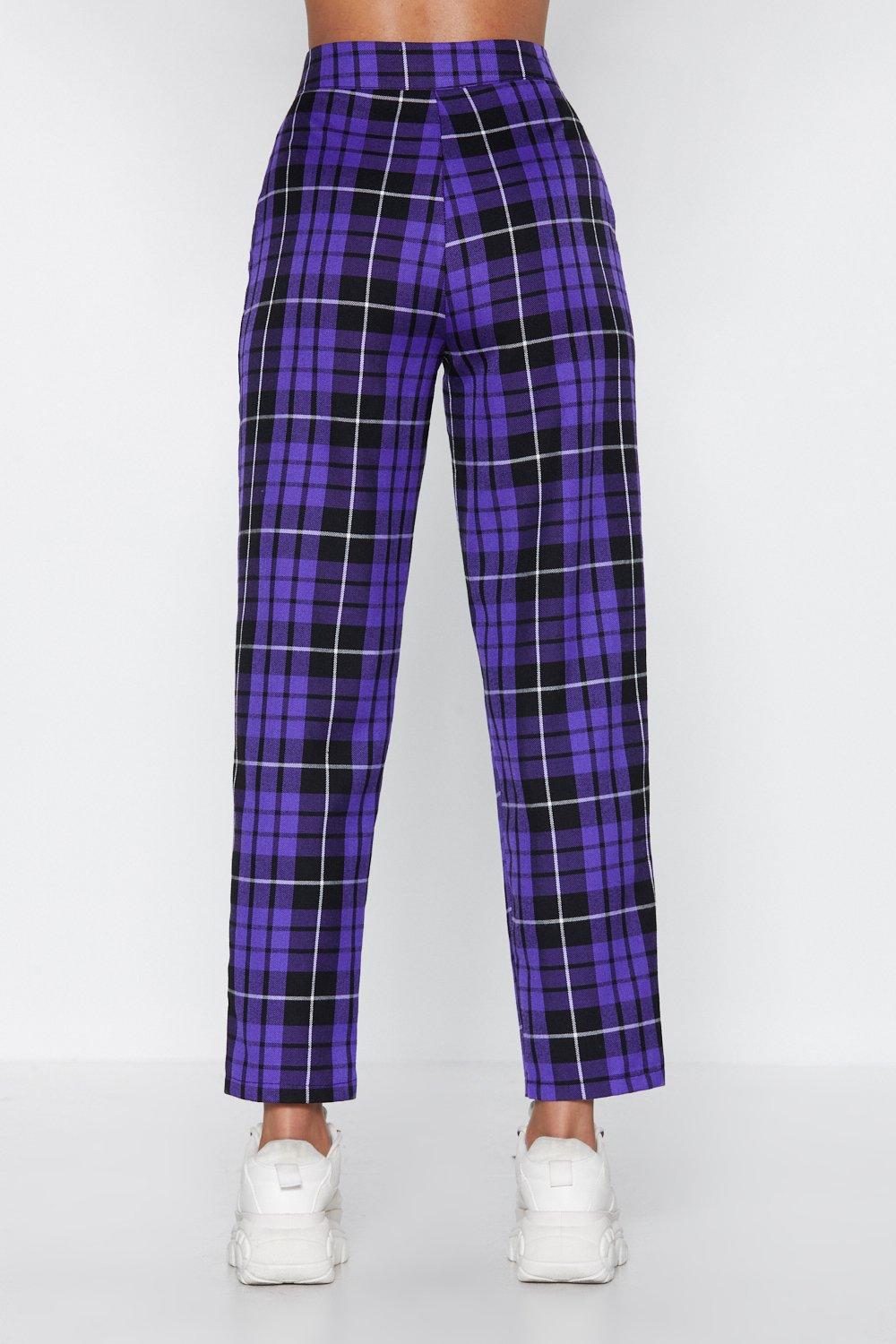 Purple and green cheap plaid pants