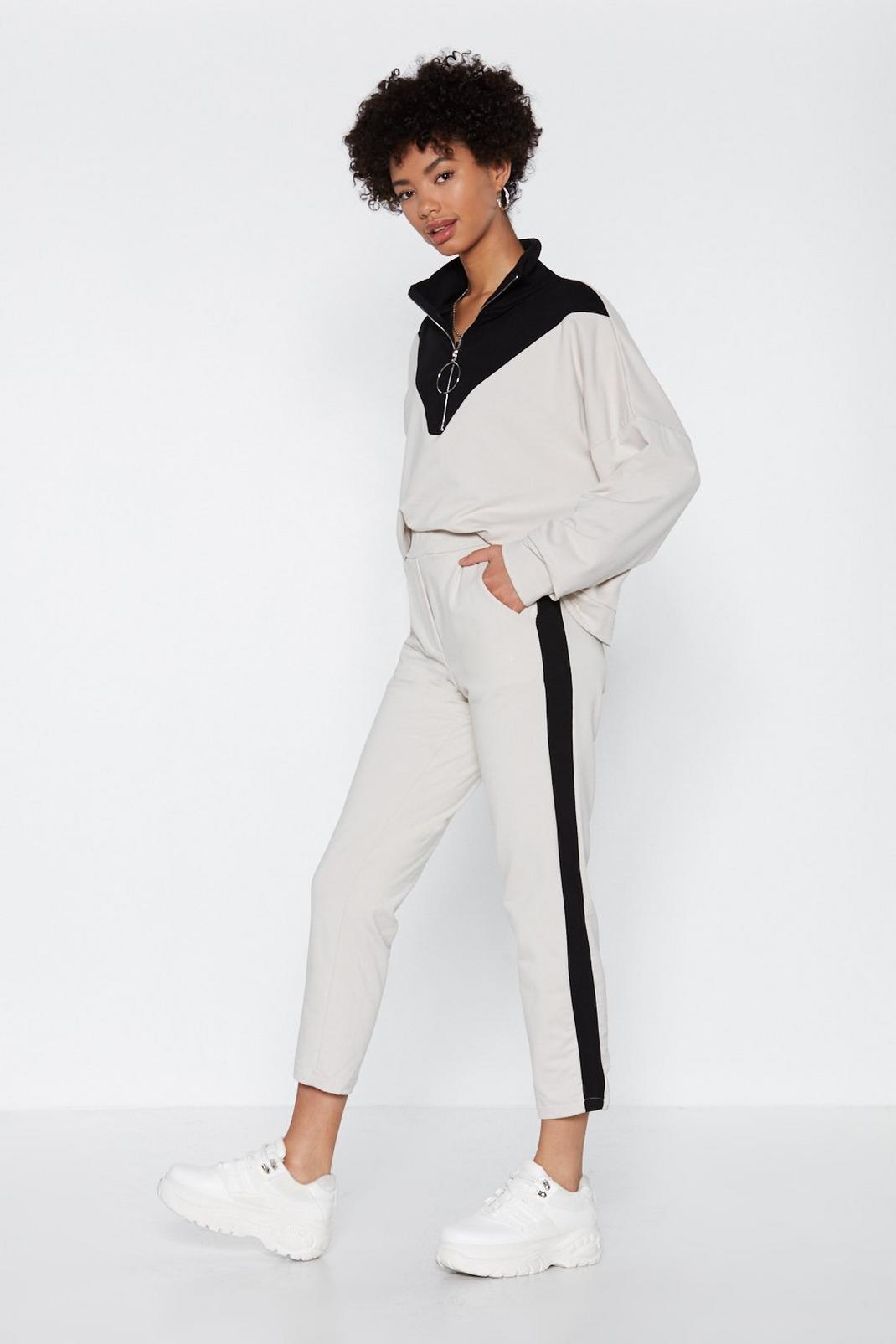 Pull Me Zip Neck Jumper and Joggers Set image number 1
