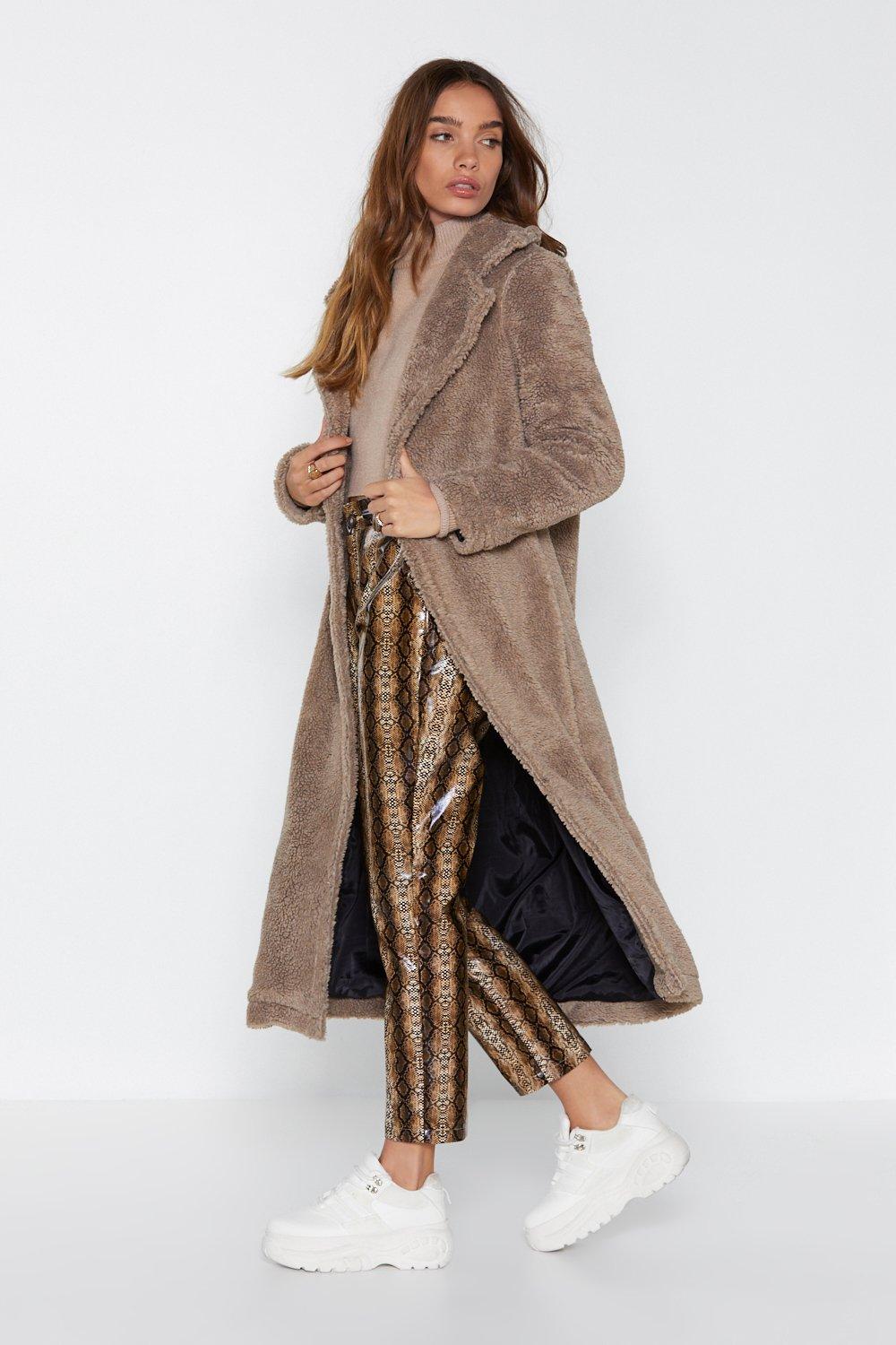 maxi teddy coat